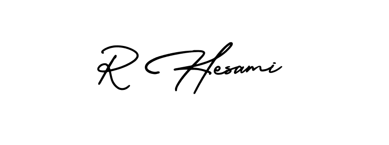 AmerikaSignatureDemo-Regular is a professional signature style that is perfect for those who want to add a touch of class to their signature. It is also a great choice for those who want to make their signature more unique. Get R Hesami name to fancy signature for free. R Hesami signature style 3 images and pictures png