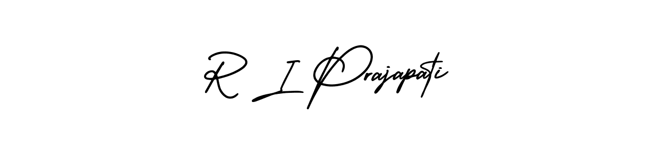 Use a signature maker to create a handwritten signature online. With this signature software, you can design (AmerikaSignatureDemo-Regular) your own signature for name R I Prajapati. R I Prajapati signature style 3 images and pictures png