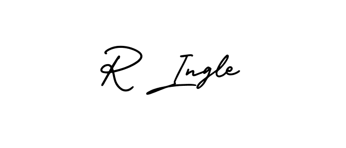How to make R Ingle name signature. Use AmerikaSignatureDemo-Regular style for creating short signs online. This is the latest handwritten sign. R Ingle signature style 3 images and pictures png