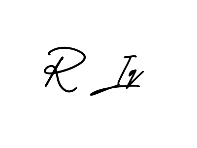 Use a signature maker to create a handwritten signature online. With this signature software, you can design (AmerikaSignatureDemo-Regular) your own signature for name R Iq. R Iq signature style 3 images and pictures png