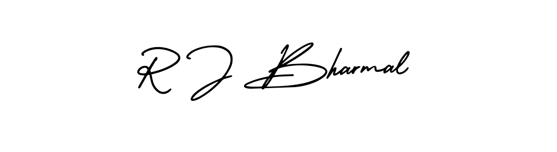 R J Bharmal stylish signature style. Best Handwritten Sign (AmerikaSignatureDemo-Regular) for my name. Handwritten Signature Collection Ideas for my name R J Bharmal. R J Bharmal signature style 3 images and pictures png