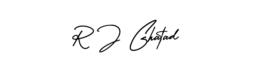 Design your own signature with our free online signature maker. With this signature software, you can create a handwritten (AmerikaSignatureDemo-Regular) signature for name R J Ghatad. R J Ghatad signature style 3 images and pictures png