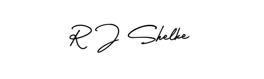 Make a beautiful signature design for name R J Shelke. With this signature (AmerikaSignatureDemo-Regular) style, you can create a handwritten signature for free. R J Shelke signature style 3 images and pictures png