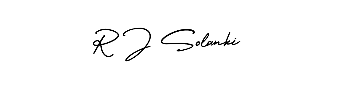 Design your own signature with our free online signature maker. With this signature software, you can create a handwritten (AmerikaSignatureDemo-Regular) signature for name R J Solanki. R J Solanki signature style 3 images and pictures png