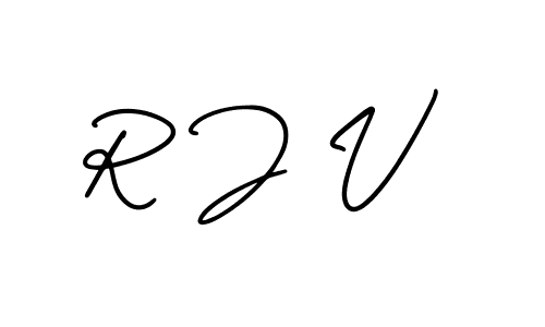 Also we have R J V name is the best signature style. Create professional handwritten signature collection using AmerikaSignatureDemo-Regular autograph style. R J V signature style 3 images and pictures png