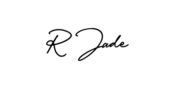 R Jade stylish signature style. Best Handwritten Sign (AmerikaSignatureDemo-Regular) for my name. Handwritten Signature Collection Ideas for my name R Jade. R Jade signature style 3 images and pictures png