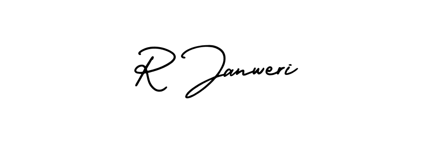 This is the best signature style for the R Janweri name. Also you like these signature font (AmerikaSignatureDemo-Regular). Mix name signature. R Janweri signature style 3 images and pictures png