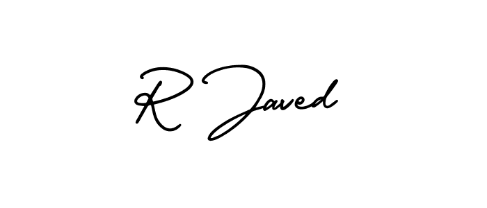 You should practise on your own different ways (AmerikaSignatureDemo-Regular) to write your name (R Javed) in signature. don't let someone else do it for you. R Javed signature style 3 images and pictures png