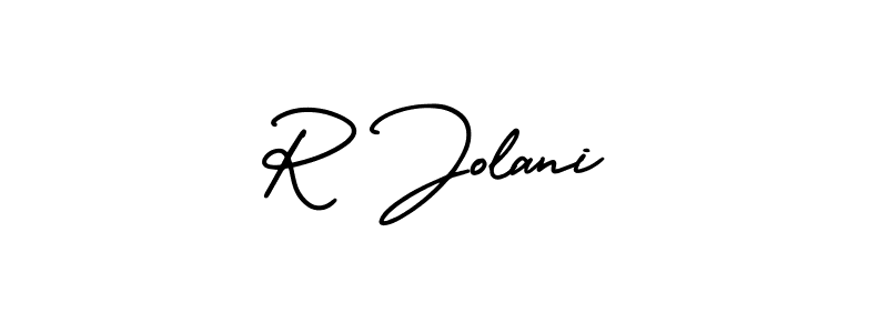 Make a beautiful signature design for name R Jolani. With this signature (AmerikaSignatureDemo-Regular) style, you can create a handwritten signature for free. R Jolani signature style 3 images and pictures png