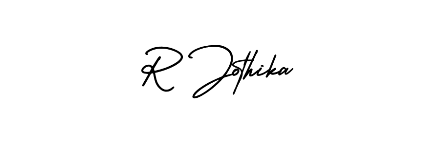 Similarly AmerikaSignatureDemo-Regular is the best handwritten signature design. Signature creator online .You can use it as an online autograph creator for name R Jothika. R Jothika signature style 3 images and pictures png