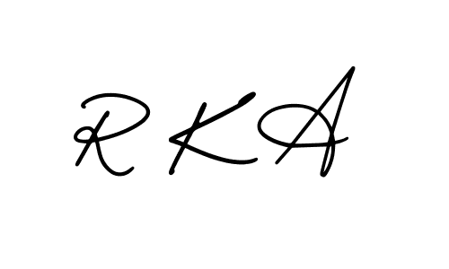 You should practise on your own different ways (AmerikaSignatureDemo-Regular) to write your name (R K A) in signature. don't let someone else do it for you. R K A signature style 3 images and pictures png