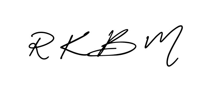 The best way (AmerikaSignatureDemo-Regular) to make a short signature is to pick only two or three words in your name. The name R K B M include a total of six letters. For converting this name. R K B M signature style 3 images and pictures png