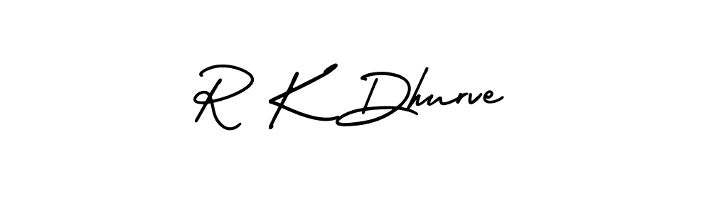 How to make R K Dhurve name signature. Use AmerikaSignatureDemo-Regular style for creating short signs online. This is the latest handwritten sign. R K Dhurve signature style 3 images and pictures png