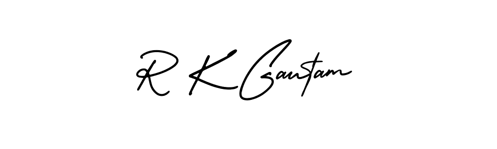 AmerikaSignatureDemo-Regular is a professional signature style that is perfect for those who want to add a touch of class to their signature. It is also a great choice for those who want to make their signature more unique. Get R K Gautam name to fancy signature for free. R K Gautam signature style 3 images and pictures png