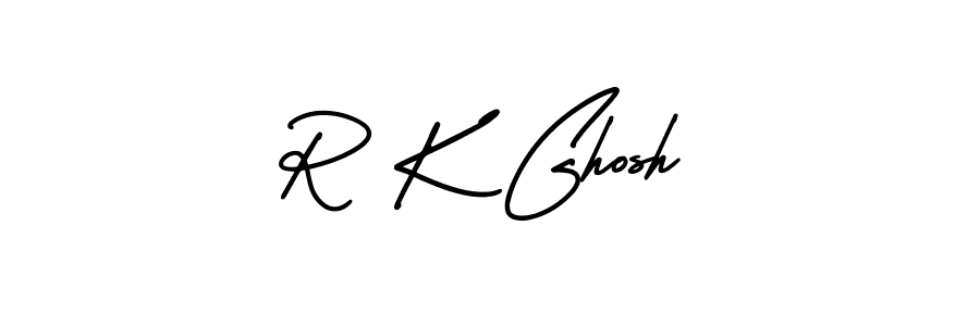 The best way (AmerikaSignatureDemo-Regular) to make a short signature is to pick only two or three words in your name. The name R K Ghosh include a total of six letters. For converting this name. R K Ghosh signature style 3 images and pictures png