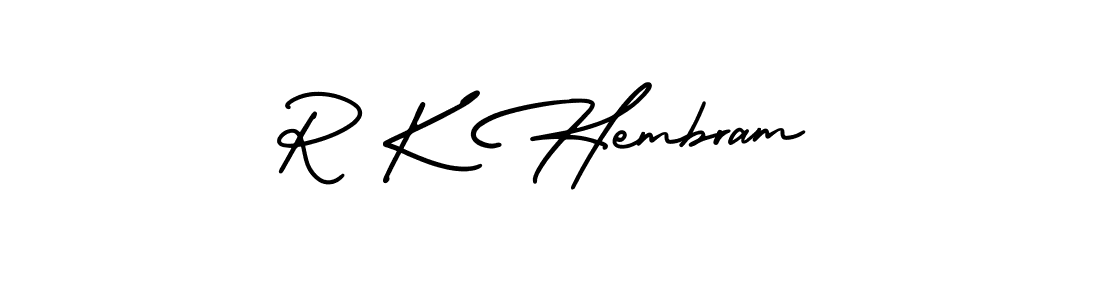 How to make R K Hembram signature? AmerikaSignatureDemo-Regular is a professional autograph style. Create handwritten signature for R K Hembram name. R K Hembram signature style 3 images and pictures png