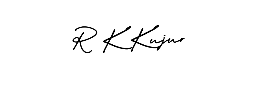 How to make R K Kujur name signature. Use AmerikaSignatureDemo-Regular style for creating short signs online. This is the latest handwritten sign. R K Kujur signature style 3 images and pictures png