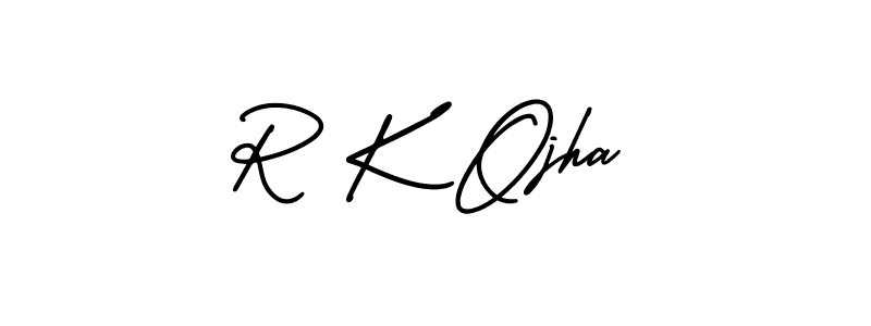 Create a beautiful signature design for name R K Ojha. With this signature (AmerikaSignatureDemo-Regular) fonts, you can make a handwritten signature for free. R K Ojha signature style 3 images and pictures png