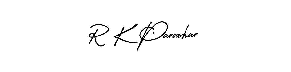 You should practise on your own different ways (AmerikaSignatureDemo-Regular) to write your name (R K Parashar) in signature. don't let someone else do it for you. R K Parashar signature style 3 images and pictures png