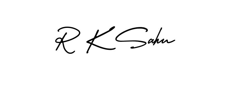 How to make R K Sahu name signature. Use AmerikaSignatureDemo-Regular style for creating short signs online. This is the latest handwritten sign. R K Sahu signature style 3 images and pictures png