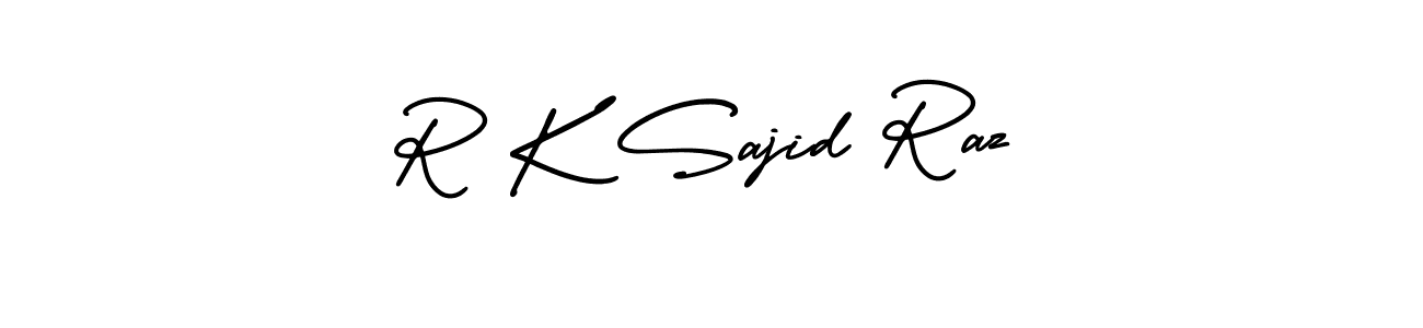 Also You can easily find your signature by using the search form. We will create R K Sajid Raz name handwritten signature images for you free of cost using AmerikaSignatureDemo-Regular sign style. R K Sajid Raz signature style 3 images and pictures png