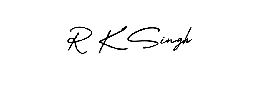 How to make R K Singh name signature. Use AmerikaSignatureDemo-Regular style for creating short signs online. This is the latest handwritten sign. R K Singh signature style 3 images and pictures png