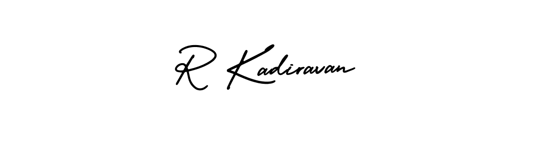 R Kadiravan stylish signature style. Best Handwritten Sign (AmerikaSignatureDemo-Regular) for my name. Handwritten Signature Collection Ideas for my name R Kadiravan. R Kadiravan signature style 3 images and pictures png