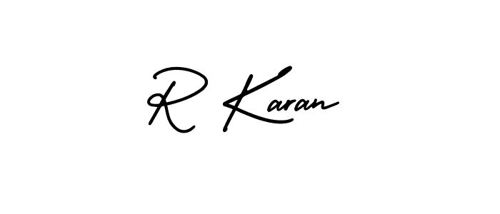 How to make R Karan name signature. Use AmerikaSignatureDemo-Regular style for creating short signs online. This is the latest handwritten sign. R Karan signature style 3 images and pictures png