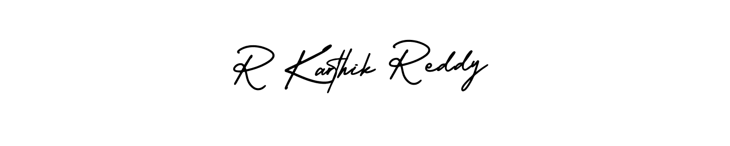 How to make R Karthik Reddy signature? AmerikaSignatureDemo-Regular is a professional autograph style. Create handwritten signature for R Karthik Reddy name. R Karthik Reddy signature style 3 images and pictures png