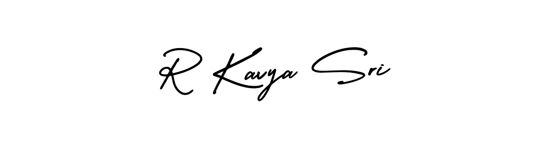 The best way (AmerikaSignatureDemo-Regular) to make a short signature is to pick only two or three words in your name. The name R Kavya Sri include a total of six letters. For converting this name. R Kavya Sri signature style 3 images and pictures png