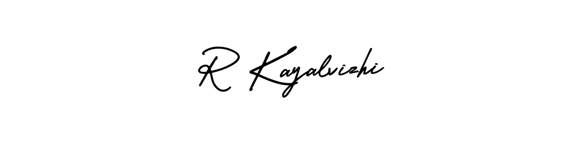 Also You can easily find your signature by using the search form. We will create R Kayalvizhi name handwritten signature images for you free of cost using AmerikaSignatureDemo-Regular sign style. R Kayalvizhi signature style 3 images and pictures png