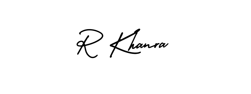 Design your own signature with our free online signature maker. With this signature software, you can create a handwritten (AmerikaSignatureDemo-Regular) signature for name R Khanra. R Khanra signature style 3 images and pictures png