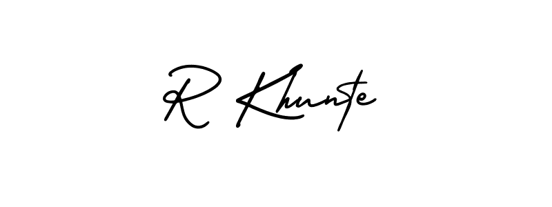 R Khunte stylish signature style. Best Handwritten Sign (AmerikaSignatureDemo-Regular) for my name. Handwritten Signature Collection Ideas for my name R Khunte. R Khunte signature style 3 images and pictures png