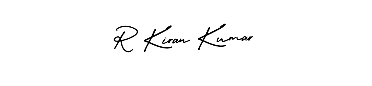 You should practise on your own different ways (AmerikaSignatureDemo-Regular) to write your name (R Kiran Kumar) in signature. don't let someone else do it for you. R Kiran Kumar signature style 3 images and pictures png