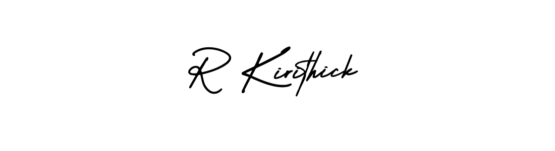 AmerikaSignatureDemo-Regular is a professional signature style that is perfect for those who want to add a touch of class to their signature. It is also a great choice for those who want to make their signature more unique. Get R Kirithick name to fancy signature for free. R Kirithick signature style 3 images and pictures png