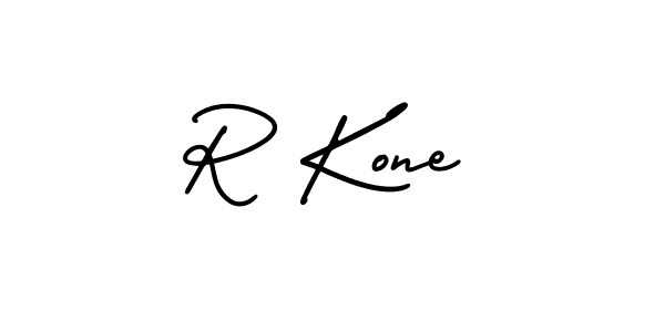 Use a signature maker to create a handwritten signature online. With this signature software, you can design (AmerikaSignatureDemo-Regular) your own signature for name R Kone. R Kone signature style 3 images and pictures png