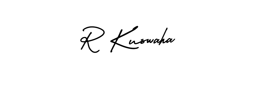 Create a beautiful signature design for name R Kuswaha. With this signature (AmerikaSignatureDemo-Regular) fonts, you can make a handwritten signature for free. R Kuswaha signature style 3 images and pictures png