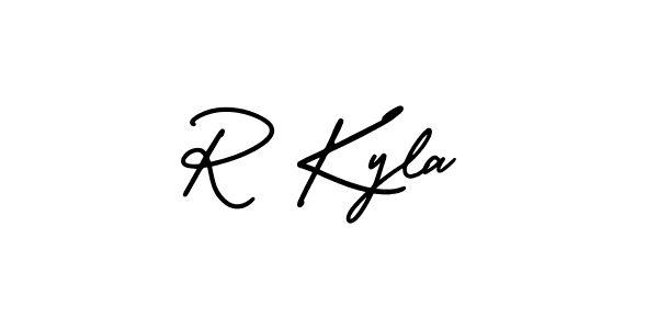 Similarly AmerikaSignatureDemo-Regular is the best handwritten signature design. Signature creator online .You can use it as an online autograph creator for name R Kyla. R Kyla signature style 3 images and pictures png