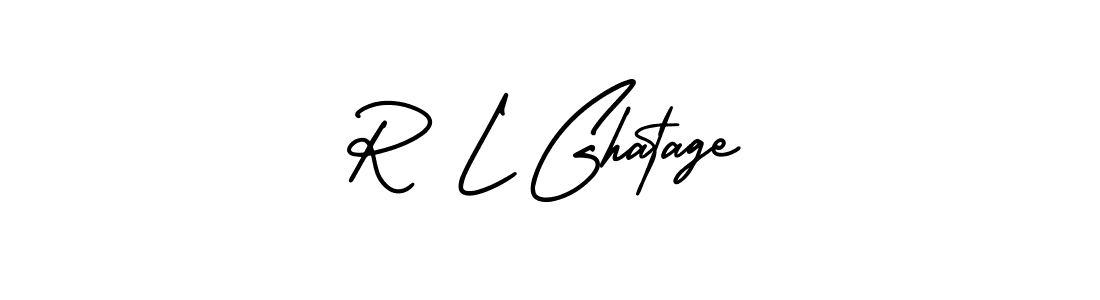The best way (AmerikaSignatureDemo-Regular) to make a short signature is to pick only two or three words in your name. The name R L Ghatage include a total of six letters. For converting this name. R L Ghatage signature style 3 images and pictures png