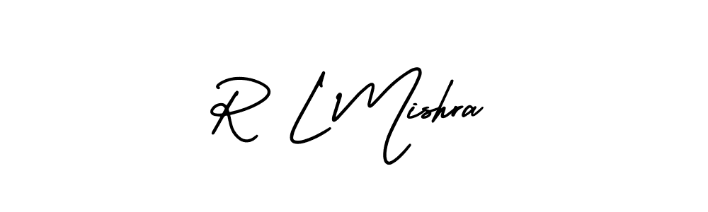 Create a beautiful signature design for name R L Mishra. With this signature (AmerikaSignatureDemo-Regular) fonts, you can make a handwritten signature for free. R L Mishra signature style 3 images and pictures png