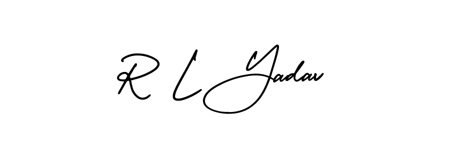 This is the best signature style for the R L Yadav name. Also you like these signature font (AmerikaSignatureDemo-Regular). Mix name signature. R L Yadav signature style 3 images and pictures png