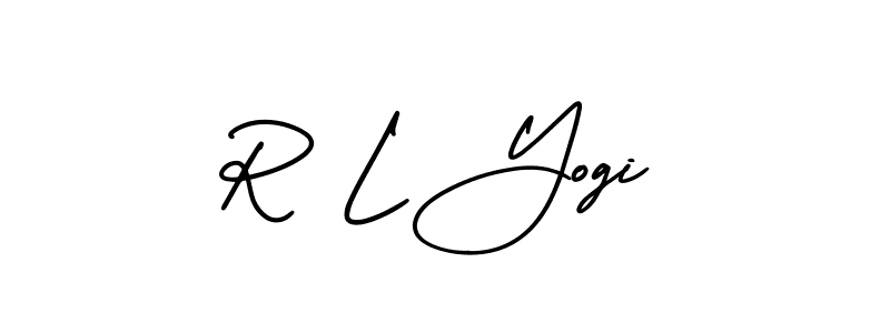 This is the best signature style for the R L Yogi name. Also you like these signature font (AmerikaSignatureDemo-Regular). Mix name signature. R L Yogi signature style 3 images and pictures png