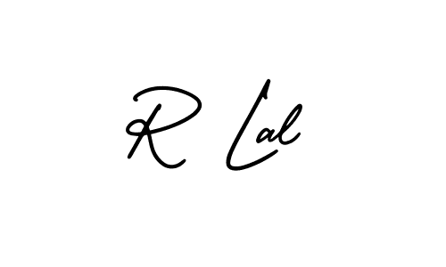 How to make R Lal name signature. Use AmerikaSignatureDemo-Regular style for creating short signs online. This is the latest handwritten sign. R Lal signature style 3 images and pictures png