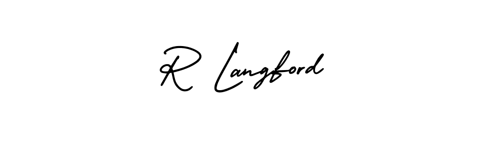 Design your own signature with our free online signature maker. With this signature software, you can create a handwritten (AmerikaSignatureDemo-Regular) signature for name R Langford. R Langford signature style 3 images and pictures png