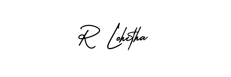 Create a beautiful signature design for name R Lohitha. With this signature (AmerikaSignatureDemo-Regular) fonts, you can make a handwritten signature for free. R Lohitha signature style 3 images and pictures png