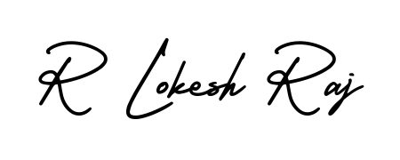 Stand out with a creative autograph for R Lokesh Raj. The AmerikaSignatureDemo-Regular styling blends modern aesthetics with classic signature flourishes. R Lokesh Raj signature style 3 images and pictures png