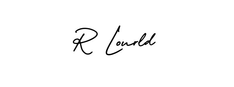 How to make R Lourld name signature. Use AmerikaSignatureDemo-Regular style for creating short signs online. This is the latest handwritten sign. R Lourld signature style 3 images and pictures png