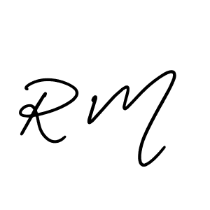 Use a signature maker to create a handwritten signature online. With this signature software, you can design (AmerikaSignatureDemo-Regular) your own signature for name R M. R M signature style 3 images and pictures png