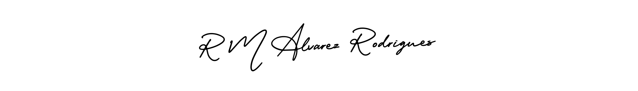 AmerikaSignatureDemo-Regular is a professional signature style that is perfect for those who want to add a touch of class to their signature. It is also a great choice for those who want to make their signature more unique. Get R M Alvarez Rodrigues name to fancy signature for free. R M Alvarez Rodrigues signature style 3 images and pictures png