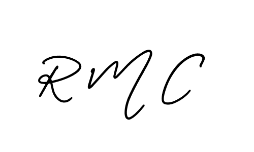 Design your own signature with our free online signature maker. With this signature software, you can create a handwritten (AmerikaSignatureDemo-Regular) signature for name R M C. R M C signature style 3 images and pictures png